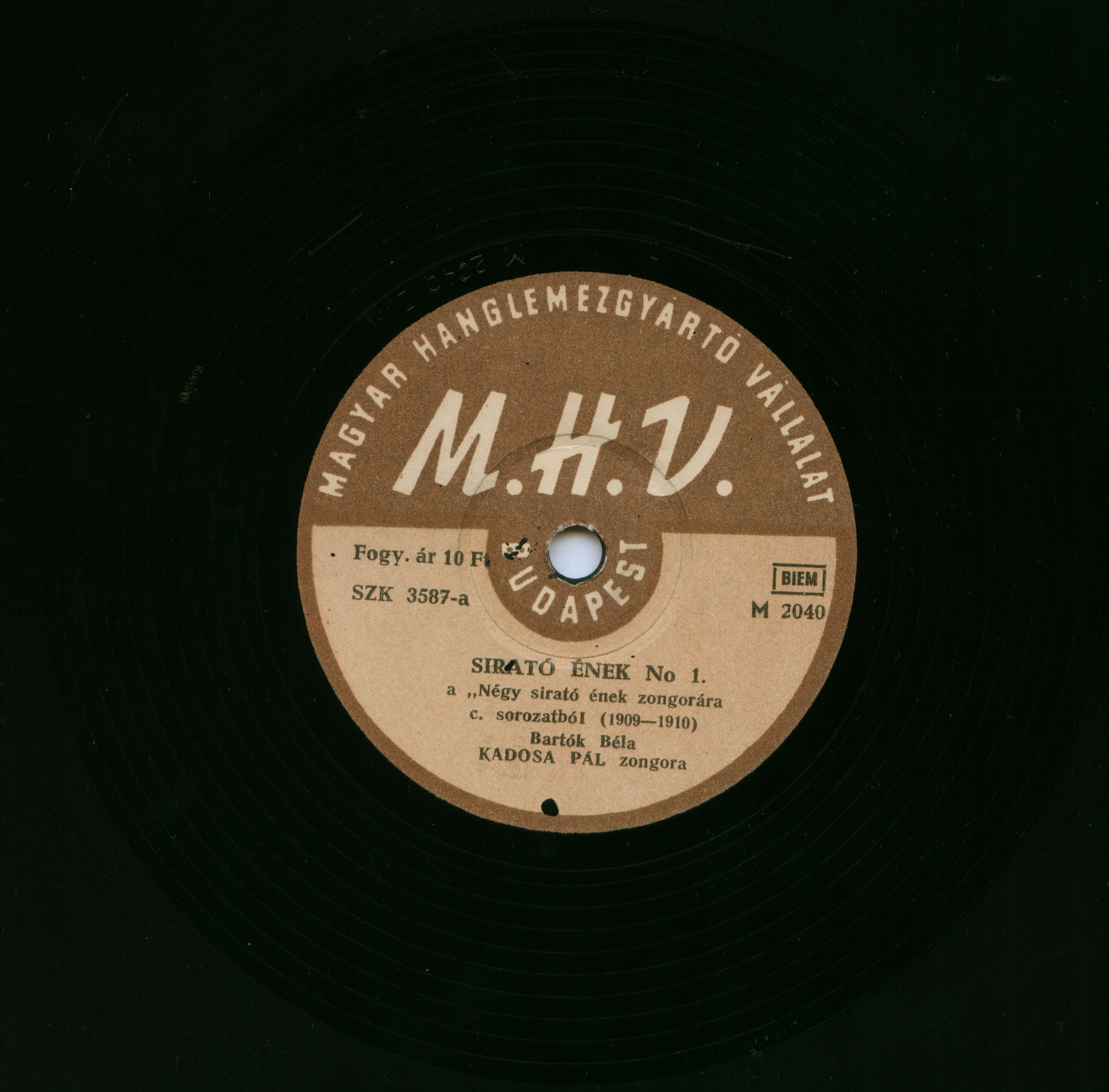 Sirató ének No 1., No 3. a "Négy sirató ének zongorára" c. sorozatból : (1909-1910)